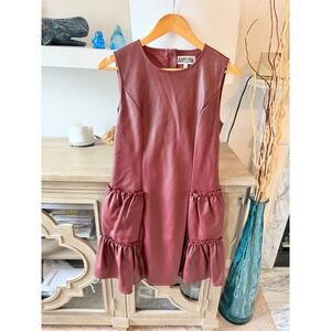 Amylynn Faux Leather Mini Dress Womens‎ Burgundy Size Small